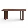 Pemberly Row Rectangular Dining Table with Cane Base in Walnut