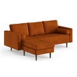 Pemberly Row Performance Velvet Reversible Sectional in Orange