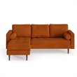 Pemberly Row Performance Velvet Reversible Sectional in Orange