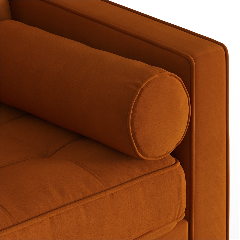 Pemberly Row Performance Velvet Reversible Sectional in Orange