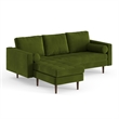 Pemberly Row Performance Velvet Reversible Sectional in Forest