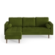 Pemberly Row Performance Velvet Reversible Sectional in Forest