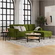 Pemberly Row Performance Velvet Reversible Sectional in Forest
