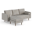 Pemberly Row Performance Velvet Reversible Sectional in Silver