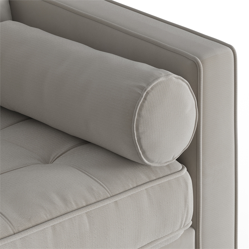 Pemberly Row Performance Velvet Reversible Sectional in Silver