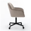 Pemberly Row Swivel Rolling Velvet Upholstery Armchair in Gray