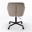 Pemberly Row Swivel Rolling Velvet Upholstery Armchair in Gray