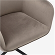 Pemberly Row Swivel Rolling Velvet Upholstery Armchair in Gray