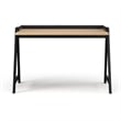 Pemberly Row Mid-Century Contemporary Desk in Natural and Black