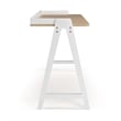 Pemberly Row Mid-Century Contemporary Desk in Natural and White