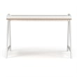 Pemberly Row Mid-Century Contemporary Desk in Natural and White