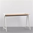 Pemberly Row Mid-Century Contemporary Desk in Natural and White