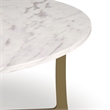 Pemberly Row Contemporary Marble Coffee Table in Gold and White