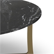Pemberly Row Contemporary Marble Coffee Table in Gold and Black