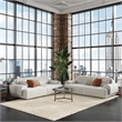 Pemberly Row Contemporary Marble Coffee Table in Gold and Black