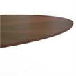 Pemberly Row Contemporary Oval Coffee Table in Black and Walnut