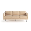 Pemberly Row Velvet Mid-Century Contemporary Velvet Sofa in Sand
