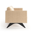 Pemberly Row Velvet Mid-Century Contemporary Velvet Sofa in Sand