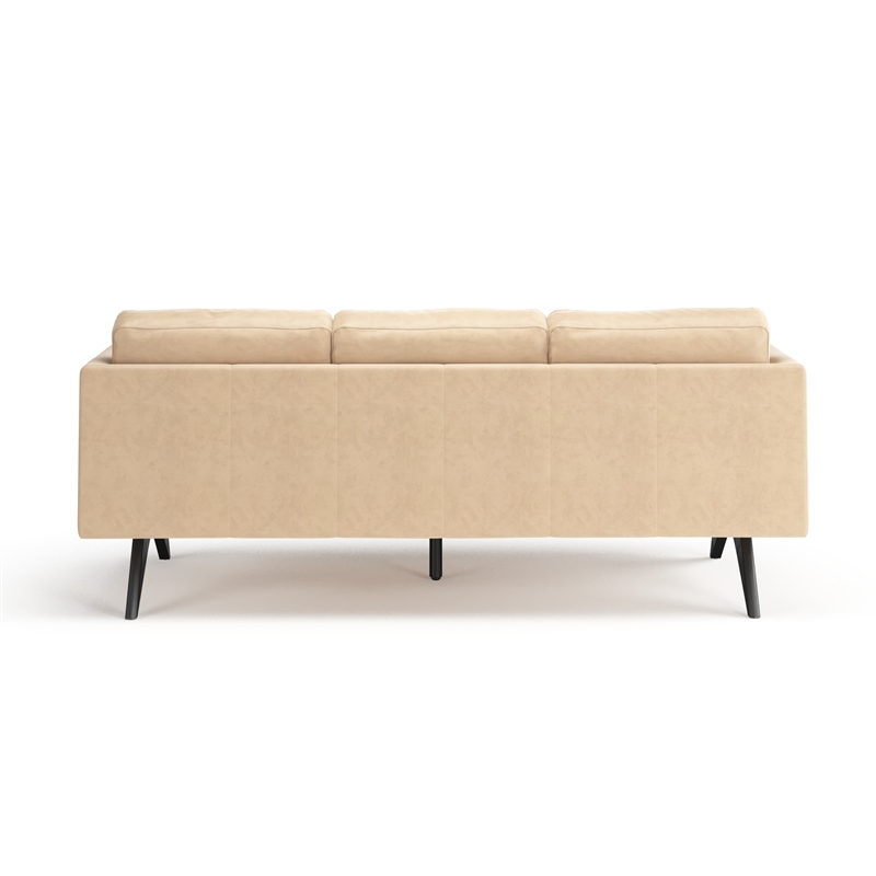 Pemberly Row Velvet Mid-Century Contemporary Velvet Sofa in Sand