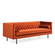 Pemberly Row Velvet Mid-Century Contemporary Velvet Sofa in Rust