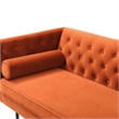 Pemberly Row Velvet Mid-Century Contemporary Velvet Sofa in Rust