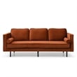 Pemberly Row Velvet Mid-Century Contemporary Velvet Sofa in Rust