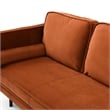 Pemberly Row Velvet Mid-Century Contemporary Velvet Sofa in Rust