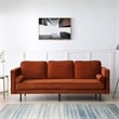 Pemberly Row Velvet Mid-Century Contemporary Velvet Sofa in Rust