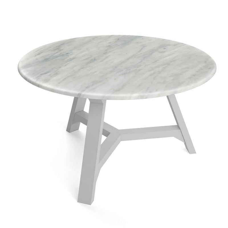 Pemberly Row Contemporary Vinyl Faux Marble Coffee Table in Gray