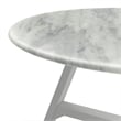 Pemberly Row Contemporary Vinyl Faux Marble Coffee Table in Gray