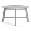 Pemberly Row Contemporary Vinyl Faux Marble Coffee Table in Gray