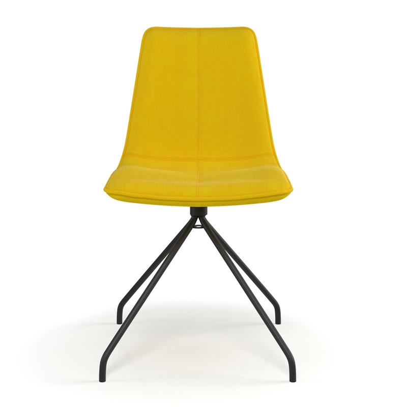 Pemberly Row Modern / Contemporary Velvet Swivel Side Chair in Gold