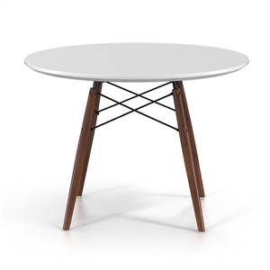Pemberly Row Contemporary Wood 32&quot Round Dining Table in Walnut