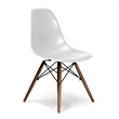 Pemberly Row Contemporary Plastic Side Chairs (Set of 2) in Walnut