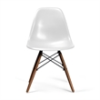 Pemberly Row Contemporary Plastic Side Chairs (Set of 2) in Walnut