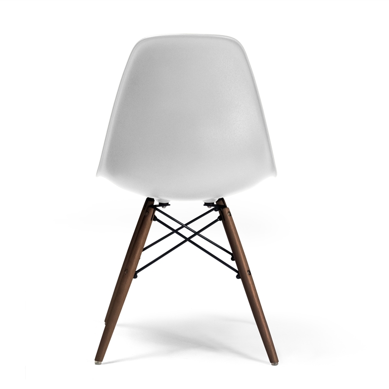 Pemberly Row Contemporary Plastic Side Chairs (Set of 2) in Walnut