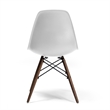 Pemberly Row Contemporary Plastic Side Chairs (Set of 2) in Walnut