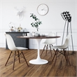Pemberly Row Contemporary Plastic Side Chairs (Set of 2) in Walnut