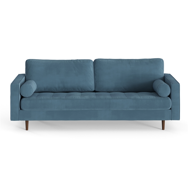 Pemberly Row Modern / Contemporary Performance Velvet Sofa in Ocean