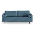 Pemberly Row Modern / Contemporary Performance Velvet Sofa in Ocean