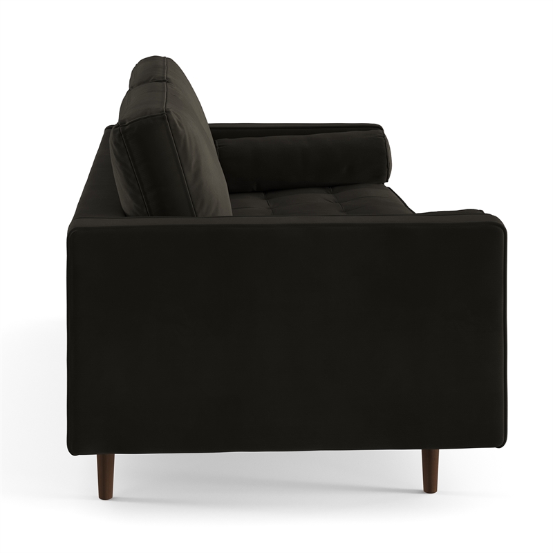 Pemberly Row Modern / Contemporary Performance Velvet Sofa in Smoke