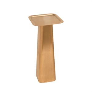 Pemberly Row Contemporary Brushed Gold Iron Drink Table in Gold