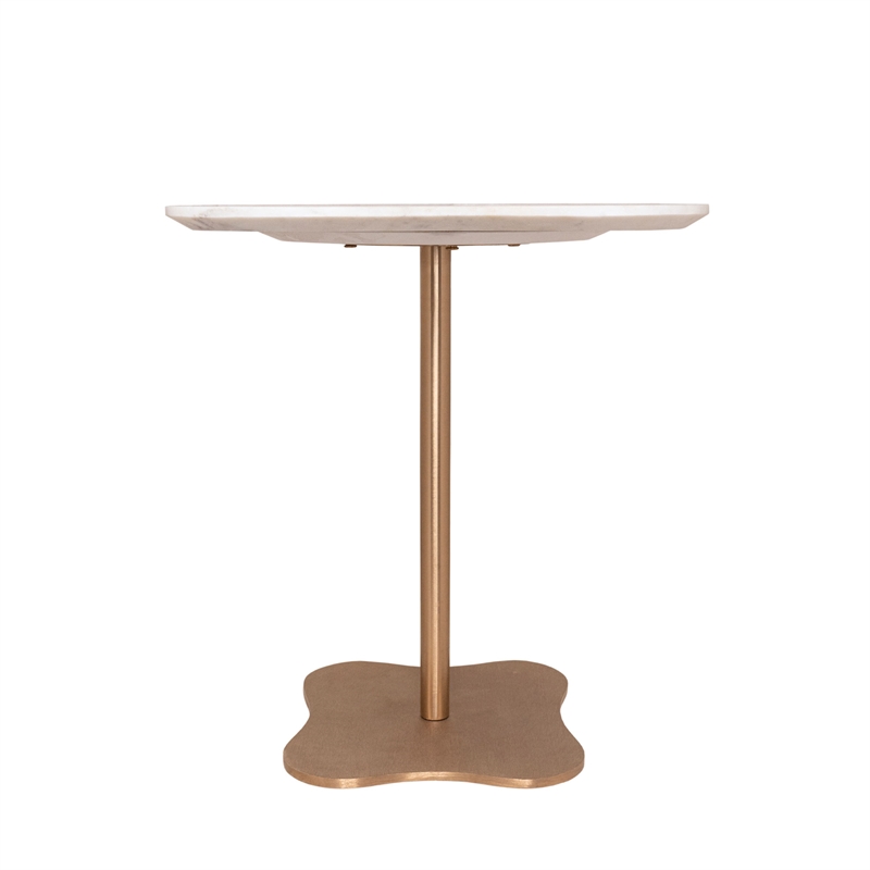 Pemberly Row Modern / Contemporary Genuine Marble Side Table in Gold