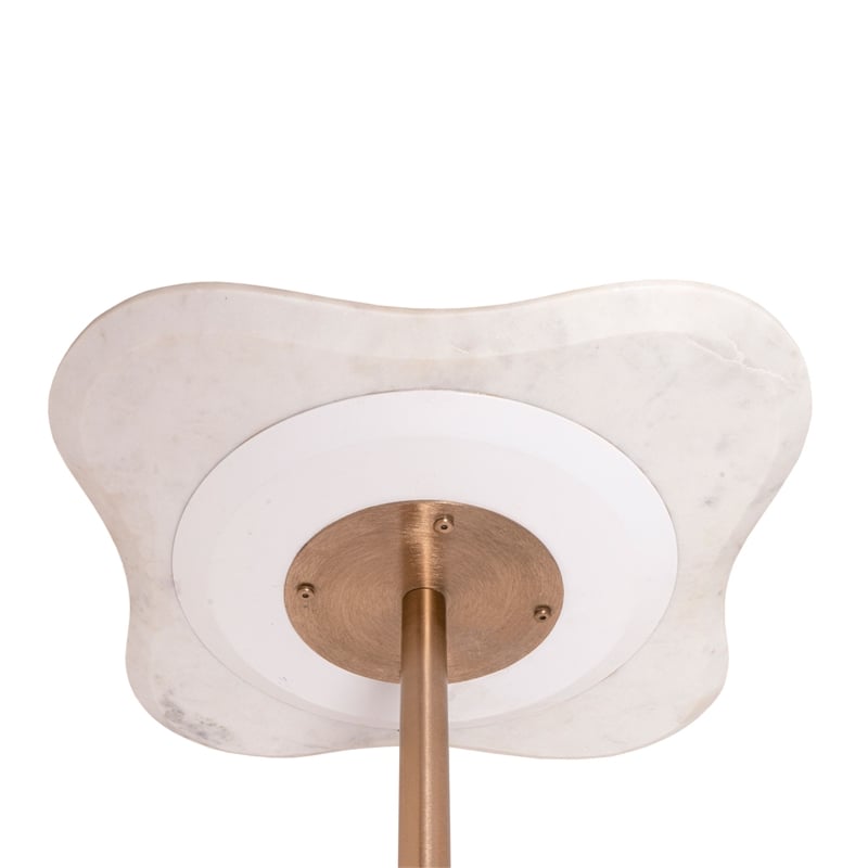 Pemberly Row Modern / Contemporary Genuine Marble Side Table in Gold