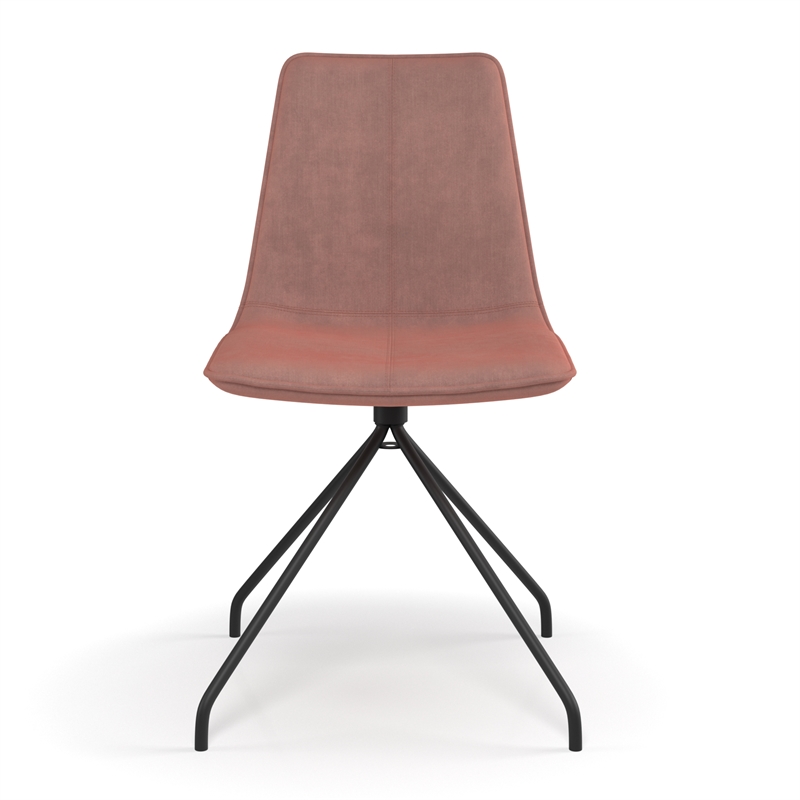Pemberly Row Modern / Contemporary Velvet Swivel Side Chair in Blush