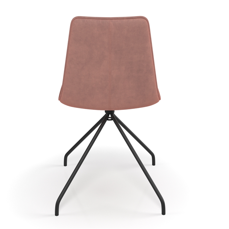 Pemberly Row Modern / Contemporary Velvet Swivel Side Chair in Blush