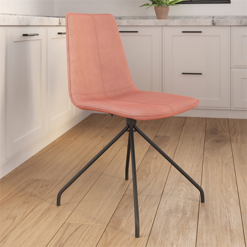 Pemberly Row Modern / Contemporary Velvet Swivel Side Chair in Blush