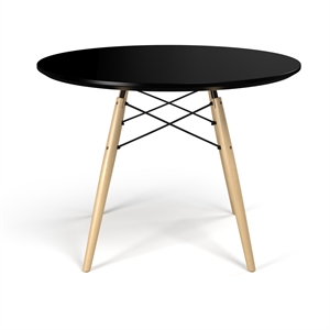 Pemberly Row Contemporary Wood 39&quot Round Dining Table in Natural