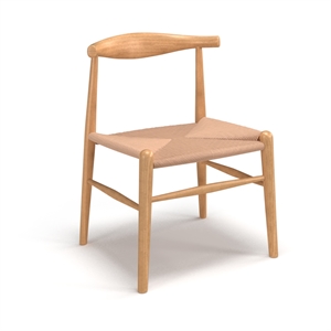 Pemberly Row Contemporary Wood Papercord Dining Chair in Natural