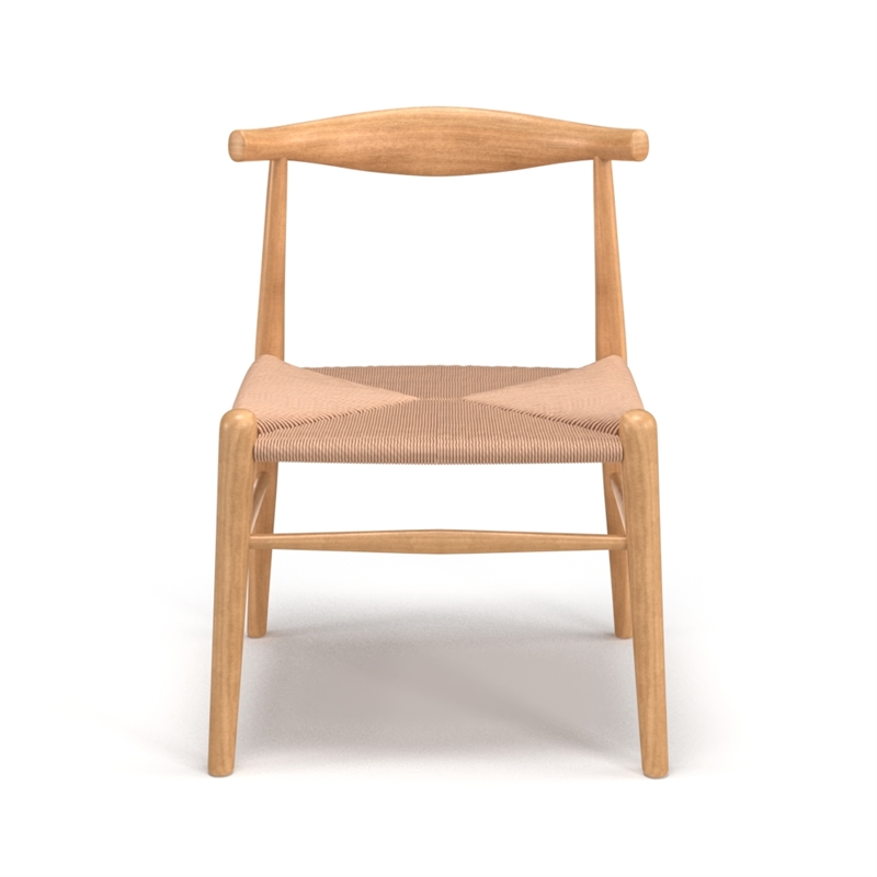 Pemberly Row Contemporary Wood Papercord Dining Chair in Natural